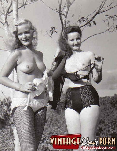 Vintage Sweethearts Love Posing With Lingerie In The Fifties  